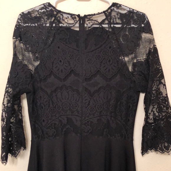 Black Lace Sleeve Dress - Picture 4 of 5